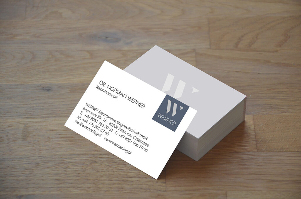 Werner Rechtsanwalt - Corporate Design, Visitenkarte